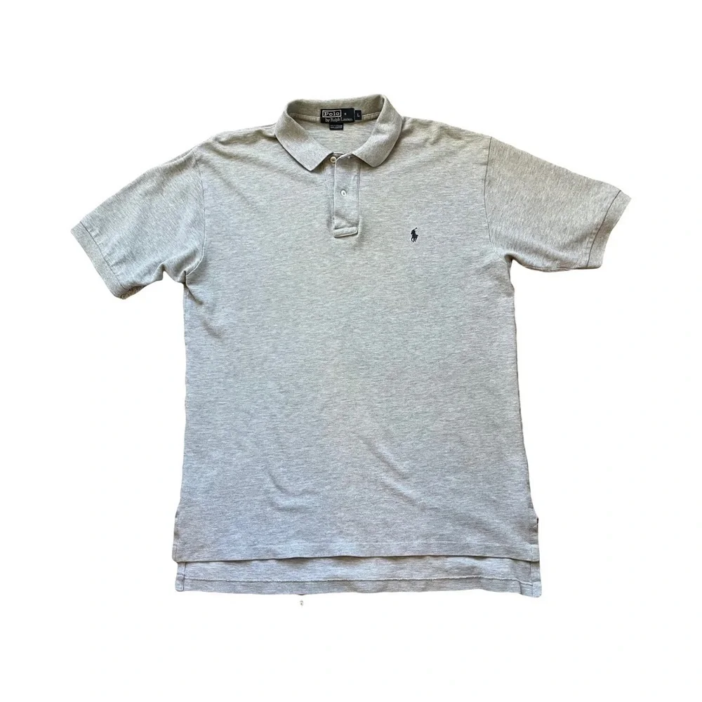 Polo Ralph Lauren | Gray Cotton Mesh Classic Fit Short Sleeve Polo Shirt, Large